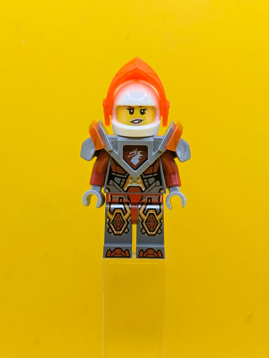 Macy Halbert nex086 Trans-Neon Orange Visor, Flat Silver Armor Nexo Knights Lego Minifigure