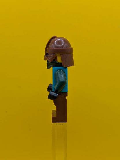 Kraken Warrior idea229 Male, Reddish Brown Helmet, Eye Patch Ideas Lego Minifigure