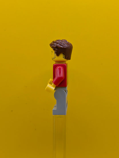 Rob the Fan Designer idea226 Red Plaid Flannel Shirt, Light Bluish Gray Legs Idea Lego Minifigure