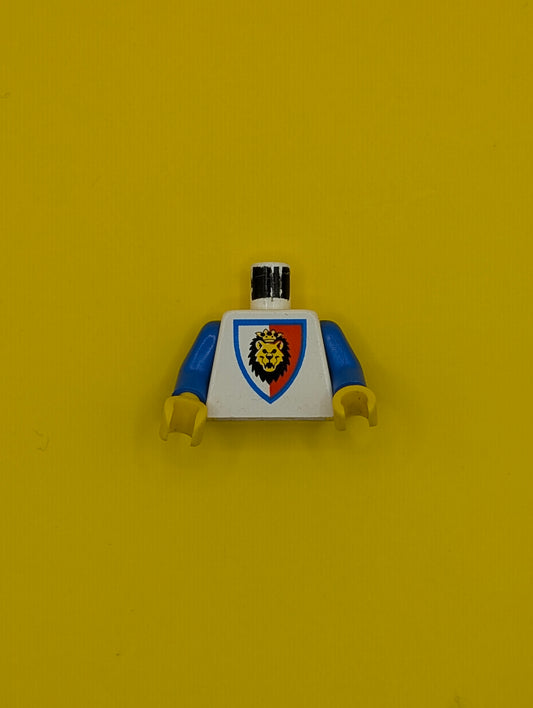 Torso Castle Royal Knights Lion Head on Red/White Shield Pattern / Blue Arms / Yellow Hands 973p4dc02 Lego