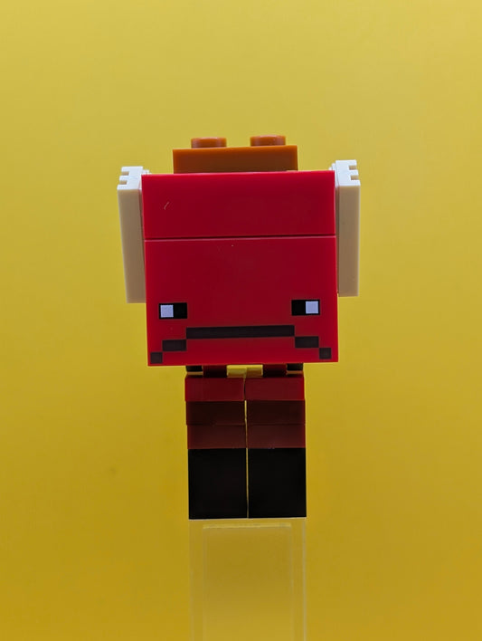 Minecraft Strider minestrider02 (Dark Red Plate 1 x 3, Yellow Round Plates 1 x 1 with Open Stud) - Brick Built Minecraft Lego Minifigure