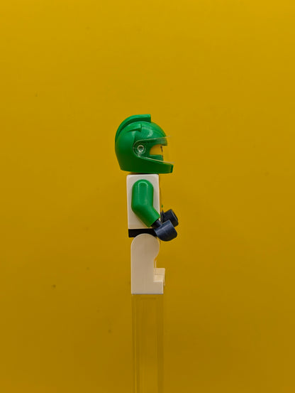 Astronaut cty1759 Female, White Spacesuit with Bright Green Arms, Bright Green Helmet, Trans-Clear Visor City Lego Minifigure