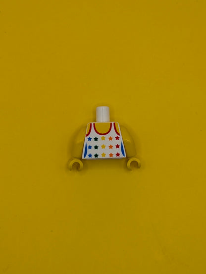 Torso Female Tank Top with Rainbow Stars, Yellow Neck and Shoulders Pattern / Yellow Arms / Yellow Hands 973pb0567c01 Lego