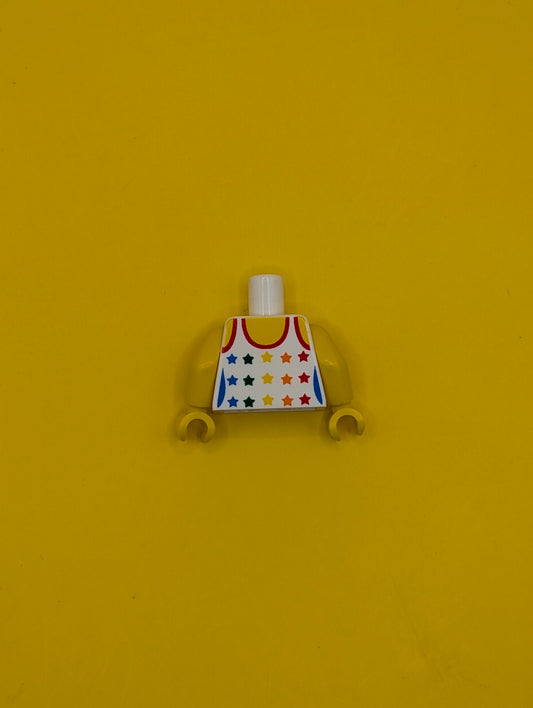 Torso Female Tank Top with Rainbow Stars, Yellow Neck and Shoulders Pattern / Yellow Arms / Yellow Hands 973pb0567c01 Lego