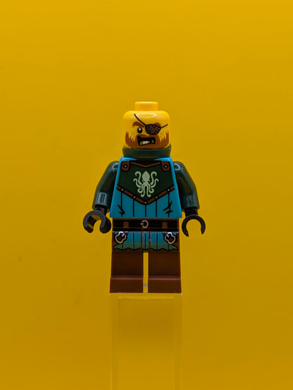 Kraken Warrior idea229 Male, Reddish Brown Helmet, Eye Patch Ideas Lego Minifigure