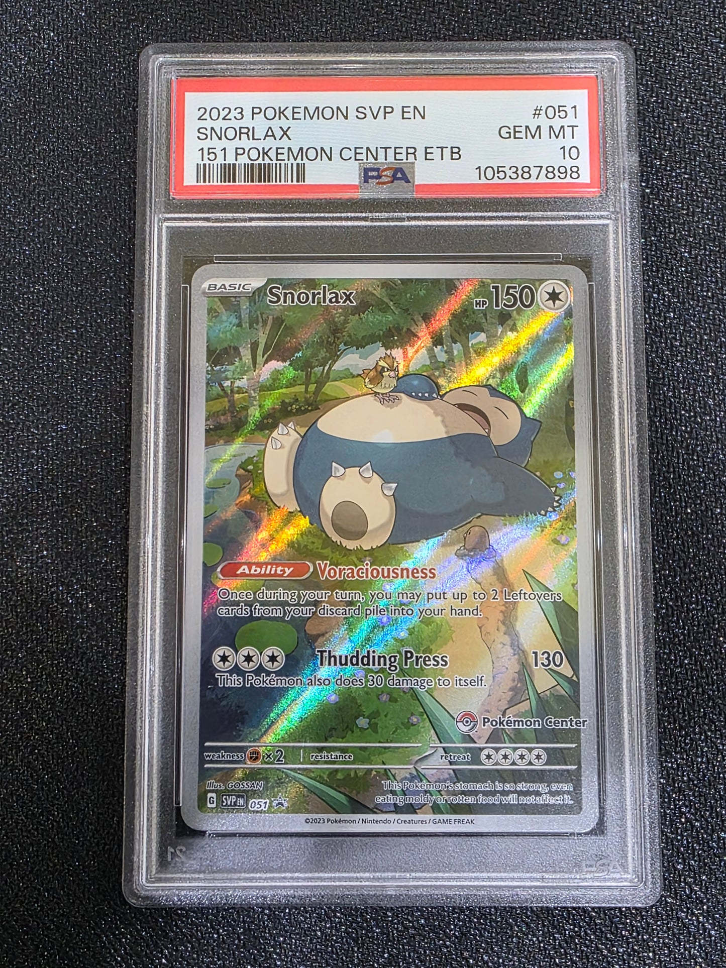 #051 Snorlax (Pokemon Center) PSA 10