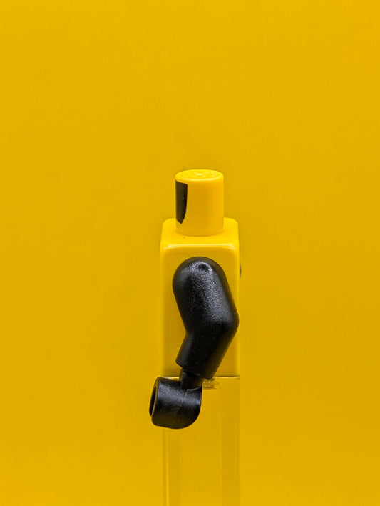 973pb3350c01 Torso Super Hero Yellow Lantern Logo on Black Circle, Muscle Contours, Black Scalloped Panels, Silver Stripes Pattern / Black Arms / Black Hands Lego