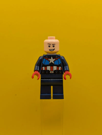 Captain America sh1093 Dark Blue Suit with Dark Blue Belt, Red Hands, Helmet Marvel Lego Minifigure