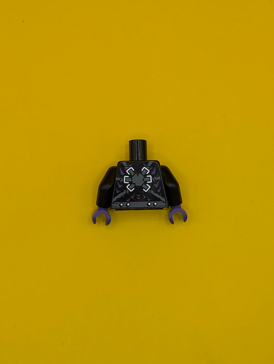 Torso Armor with Dark Bluish Gray Belts, Dots, Star and Blue Round Jewel (Chi) Pattern / Black Arms / Dark Purple Hands 973pb1362c01 Lego