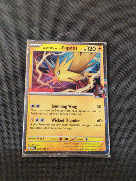 #070/182* Team Rocket's Zapdos (GameStop stamped)