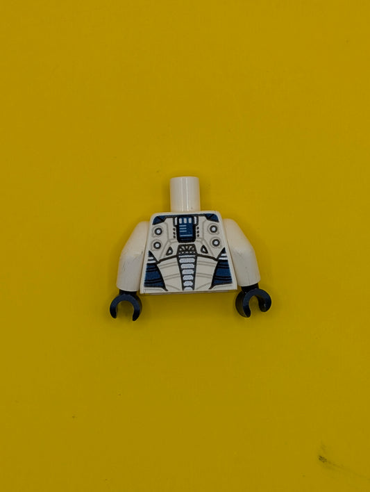 Torso Dark Blue Armor with Red Avengers Logo and Stripe on Front Pattern (Iron Legion) / White Arms / Dark Blue Hands 973pb1938c01 Lego