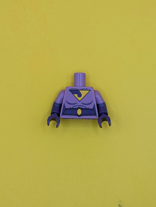 Torso Female, Wonder Twin Jayna Pattern / Dark Purple Arms with Molded Medium Lavender Short Sleeves Pattern / Dark Purple Hands 973pb2946c01 Lego