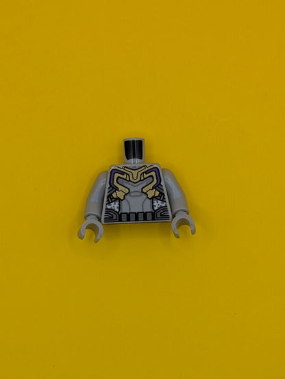Torso Gold and Silver Armor with Utility Belt Pattern / Light Bluish Gray Arms / Light Bluish Gray Hands 973pb1954c01 Lego