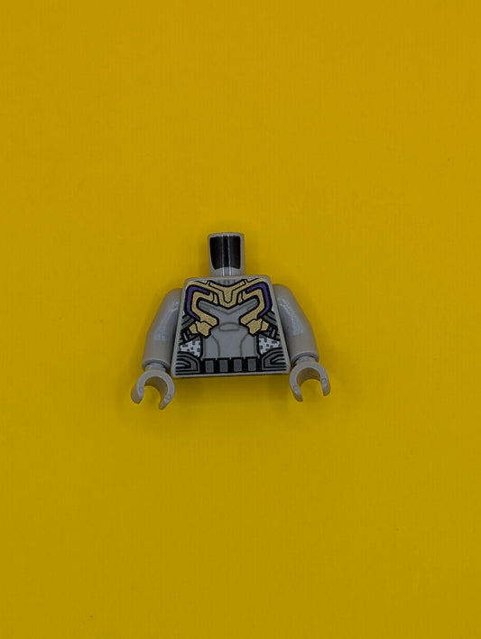 Torso Gold and Silver Armor with Utility Belt Pattern / Light Bluish Gray Arms / Light Bluish Gray Hands 973pb1954c01 Lego