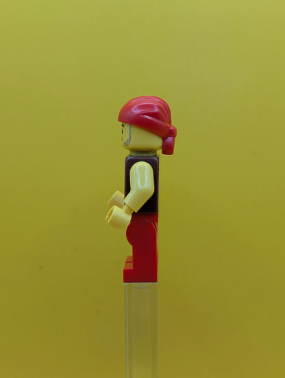 Bo'sun Will idea237 Pirate, Reddish Brown Vest over Red and White Striped Shirt, Red Legs Ideas Lego Minifigure