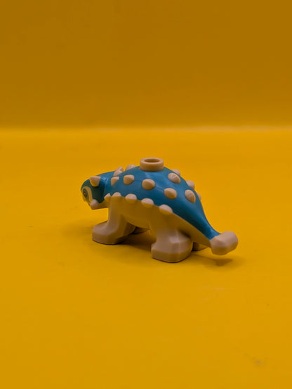 Dinosaur Ankylosaurus 67443pb02 Baby with Dark Turquoise Back and Black Eyes Pattern Jurassic World Lego Minifigure