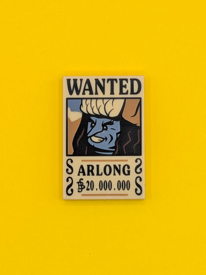 Arlong Wanted Poster Tile One Piece Lego Part