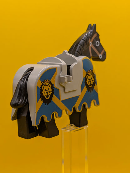 Black Horse 2490px4 4493c01pb02 with Black Eye Circled with White Brown Bridle Pattern Lego