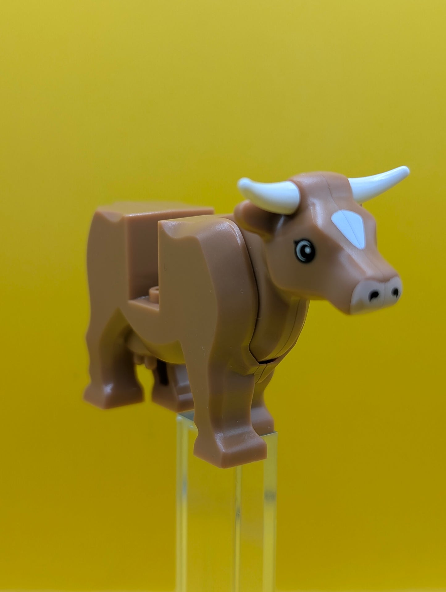 Cow 64452pb01c01 Light Nougat Muzzle and White Spot on Head Pattern with Short Horns City Lego Minifigure