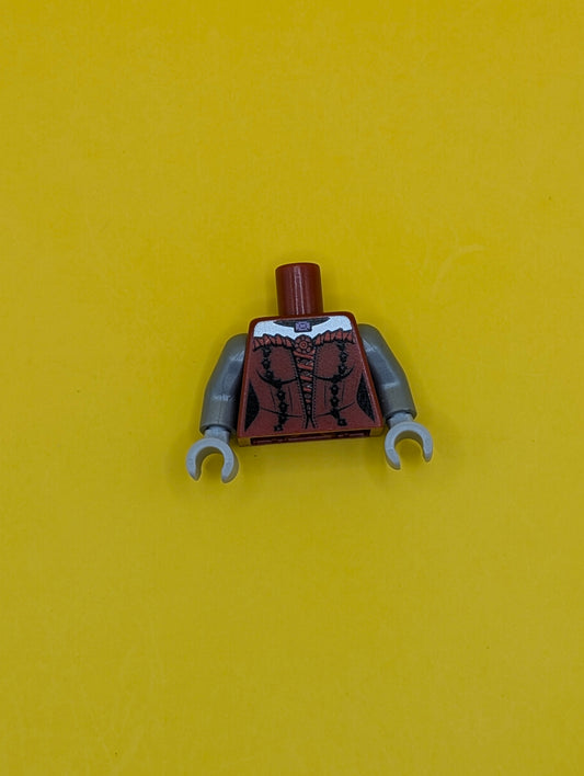 Torso Female Laced Corset with Red Frills and Pendant Pattern / Flat Silver Arms / Light Bluish Gray Hands 973pb1587c01 Lego