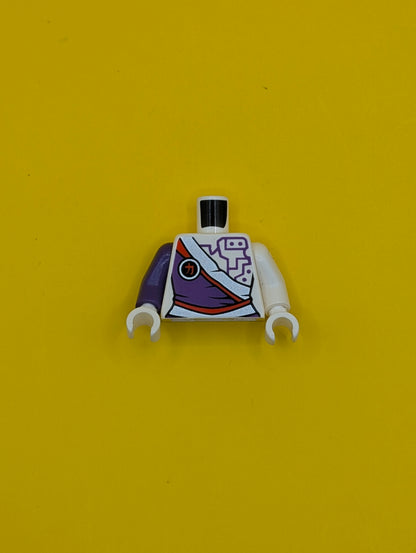 Torso Ninjago Dress with Silver Sash and Purple Circuitry Pattern / White Arm Left / Dark Purple Arm Right / White Hands 973pb1580c01 Lego