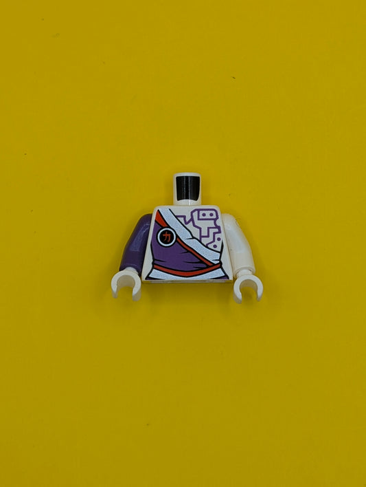 Torso Ninjago Dress with Silver Sash and Purple Circuitry Pattern / White Arm Left / Dark Purple Arm Right / White Hands 973pb1580c01 Lego