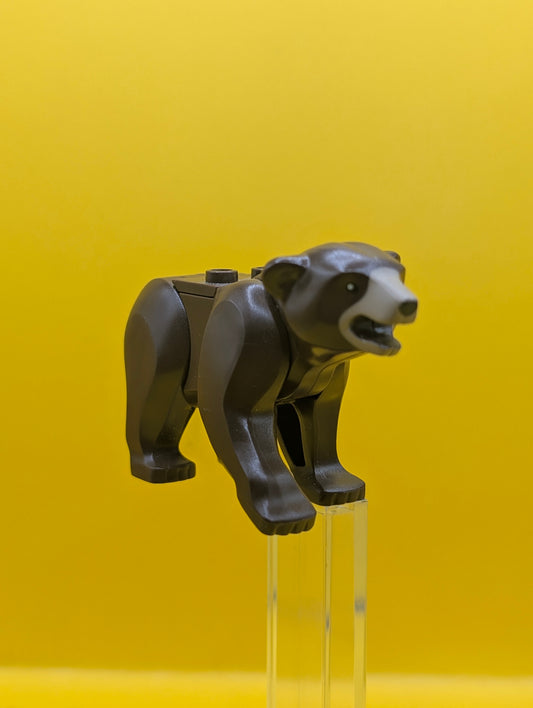 Bear 98295c01pb02 City with 2 Studs on Back with Black Nose and Dark Tan Muzzle Pattern Lego Minifigure