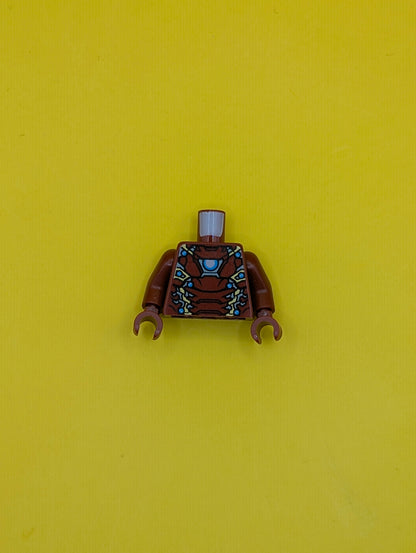 973pb2268c01 Torso Armor with Partial White and Blue Circle and Gold, Silver and Blue Plates (Mark 46) Pattern / Dark Red Arms / Dark Red Hands Lego Part