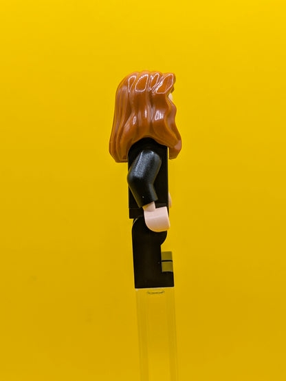 Pepper Potts sh0926 Black Suit, Dark Orange Hair over Shoulder Marvel Lego Minifigure