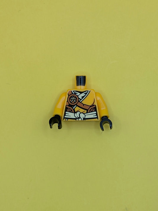 Torso Ninjago Female Robe with Bright Light Yellow Sash and Scabbard Pattern / Bright Light Orange Arms / Black Hands 973pb1952c01 Lego
