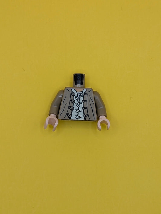 Torso Indiana Jones Jacket and Shirt with Buttons and Loops Pattern / Dark Tan Arms / Light Nougat Hands 973pb0533c01 Used