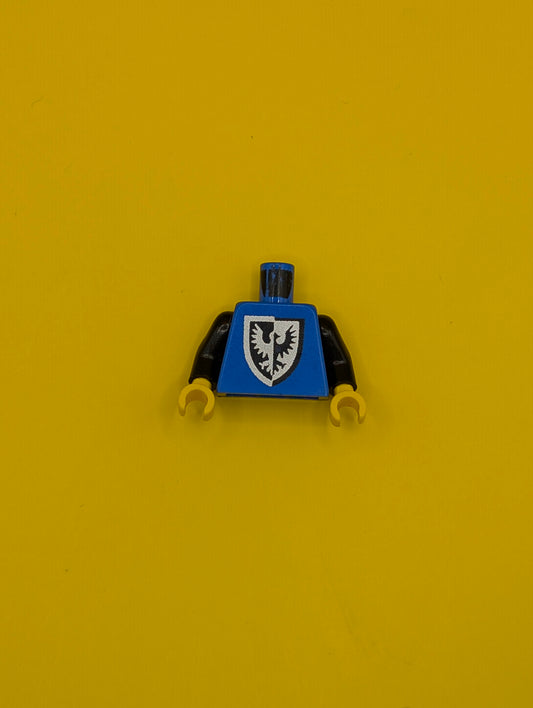 Torso Castle Black Falcon with Shield Bottom Round Pattern / Black Arms / Yellow Hands 973p43c01 Lego
