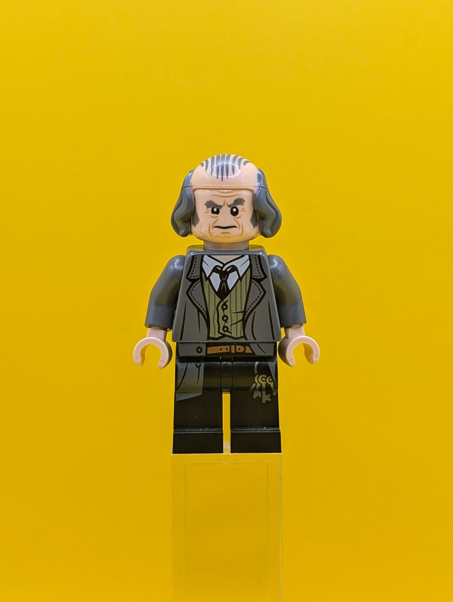 Argus Filch hp140 Bald On Top Dark Bluish Gray Jacket Harry Potter Minifigure Lego