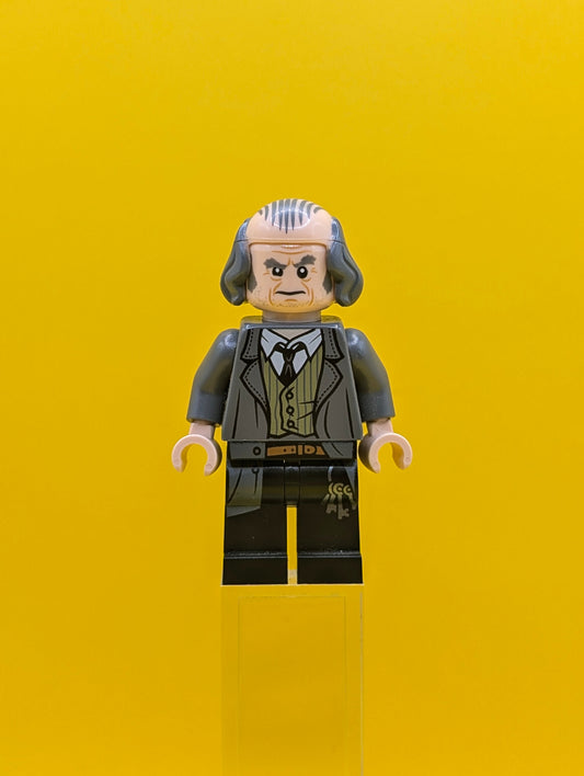 Argus Filch hp140 Bald On Top Dark Bluish Gray Jacket Harry Potter Minifigure Lego