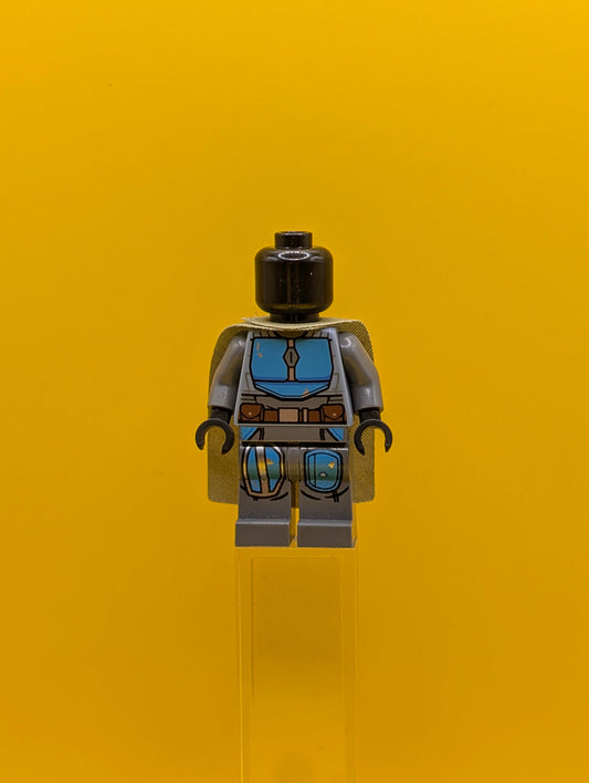 Mandalorian Tribe Warrior sw1080 Male, Olive Green Cape, Dark Azure Helmet Star Wars Lego Minifigure