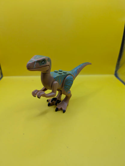 Dinosaur Raptor raptor05 Velociraptor with Olive Green Back and Sand Green Markings Jurassic World Lego Minifigure