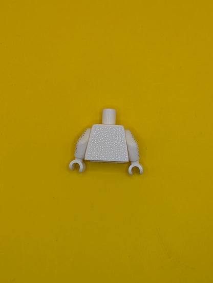 Torso Tuxedo with Gold Tie and Vest, Silver Speckles Pattern / White Arms with Silver Speckles Pattern / White Hands 973pb2938c01 Lego