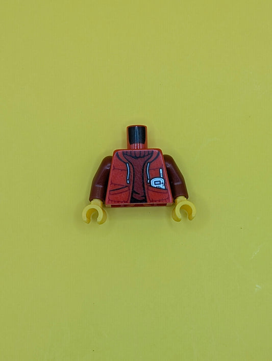 Torso Jacket with Pockets and Radio over Dark Red Sweater, Deep Sea Logo with Anchor and Tentacle on Back Pattern / Dark Red Arms / Yellow Hands 973pb2061c01 Lego