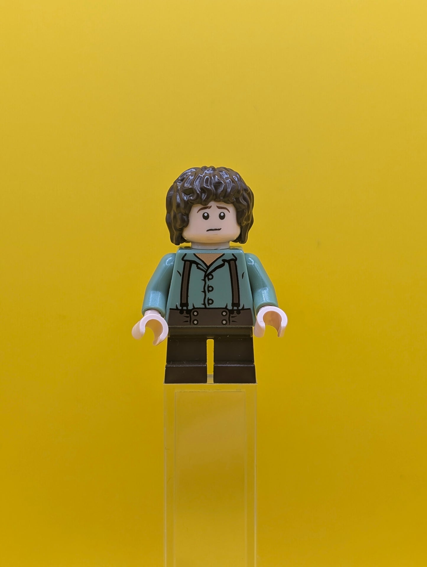 Frodo Baggins lor002 Sand Green Shirt Lord of The Rings Lego Minifigure (Cracked)