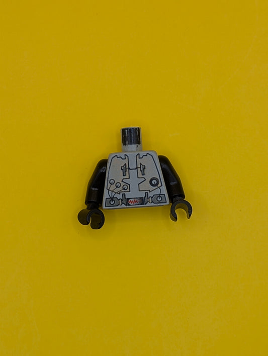 Torso Space Life on Mars (LoM) Spacesuit with Belt Meter Pattern / Black Arms / Black Hands 973px81c01 Lego
