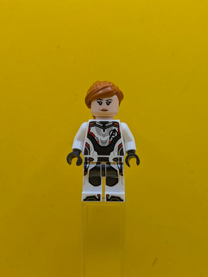 Black Widow sh0571 White Jumpsuit, Dark Orange Ponytail Marvel Lego Minifigure