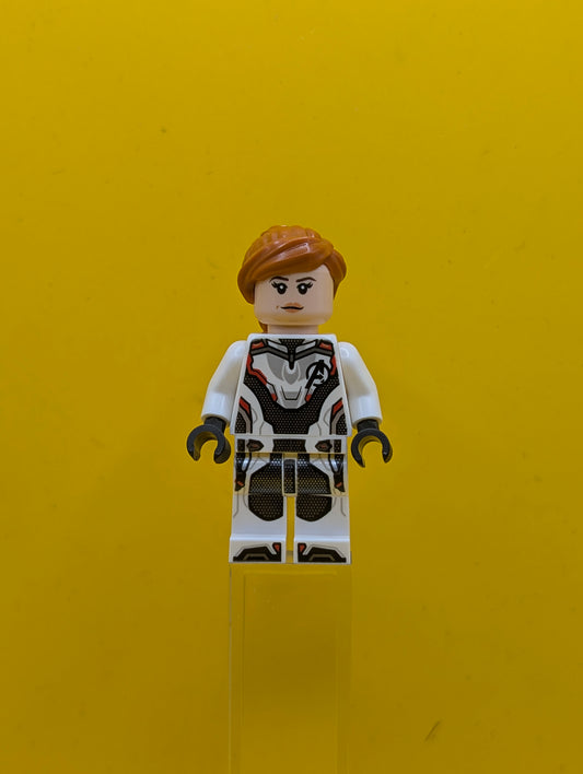 Black Widow sh0571 White Jumpsuit, Dark Orange Ponytail Marvel Lego Minifigure
