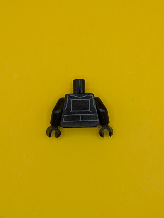 Torso SW TIE Pilot, Detailed with Back Print, Belt with Silver Buckle and Boxes Pattern / Black Arms / Black Hands 973pb2495c01 Lego