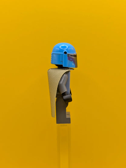 Mandalorian Tribe Warrior sw1080 Male, Olive Green Cape, Dark Azure Helmet Star Wars Lego Minifigure
