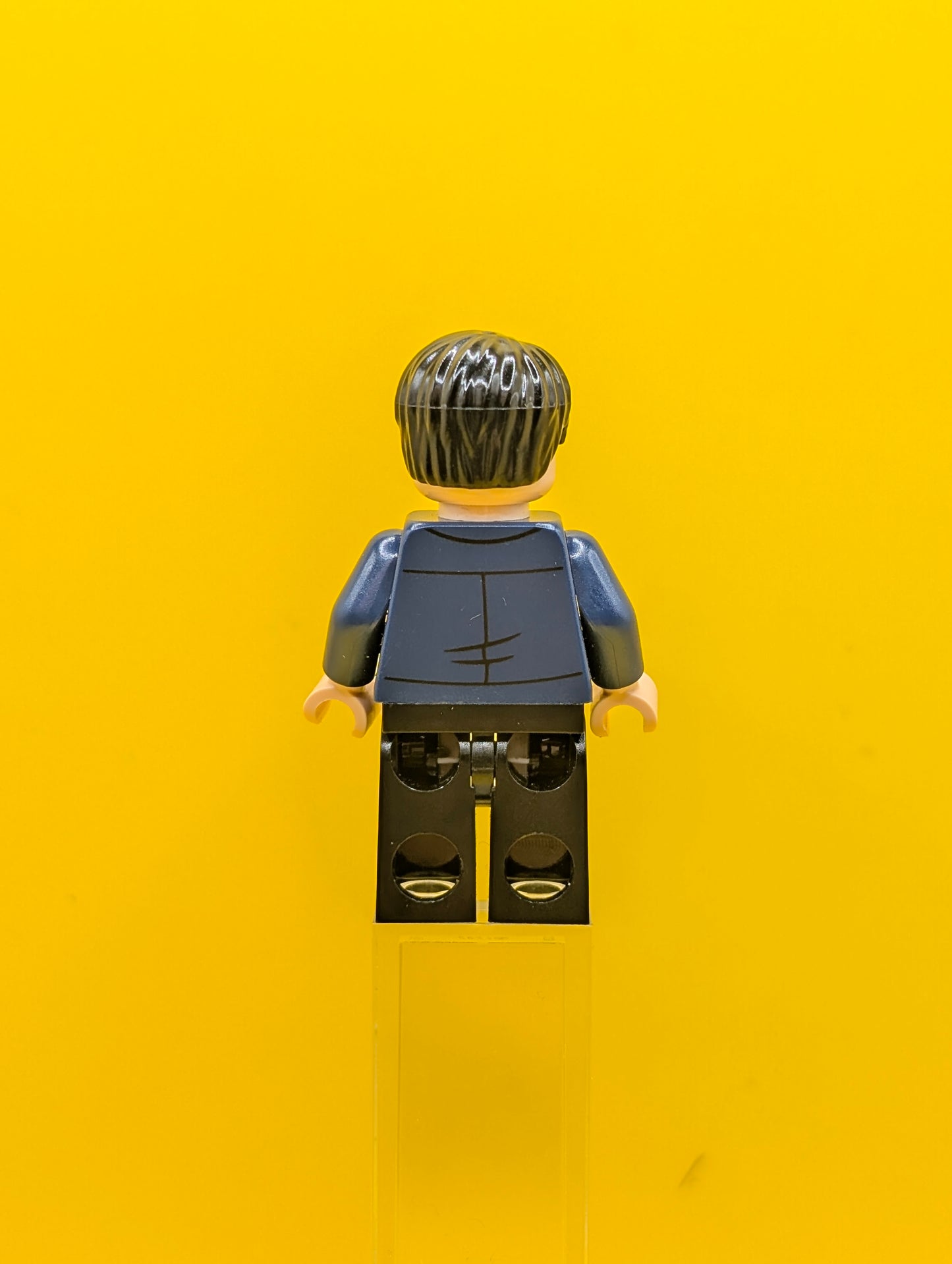Harry Potter hp346 Dark Blue Open Jacket over Gryffindor Cardigan Sweater, Black Legs Harry Potter Lego Minifigure