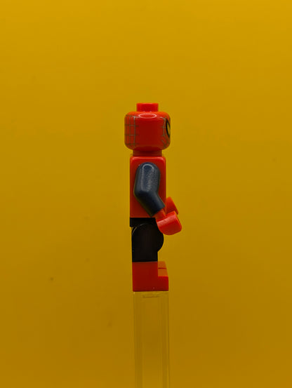 Spider-Man sh1057 Dark Blue Arms and Legs, Red Boots, Silver Webbing, Light Nougat Costume Tears Marvel Lego Minifigure
