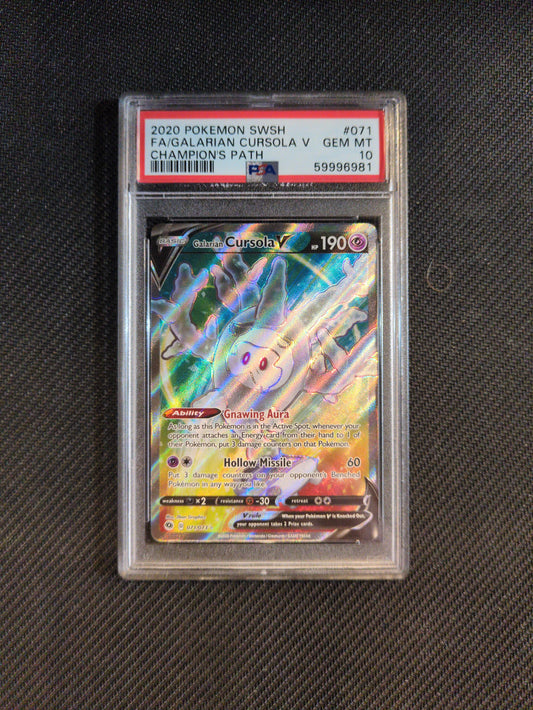 #071/073 Galarian Cursola V Champion's Path PSA 10