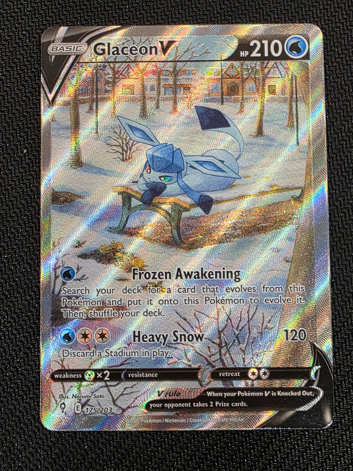 #175/203 Glaceon V (Alternate Full Art) SWSH07: Evolving Skies