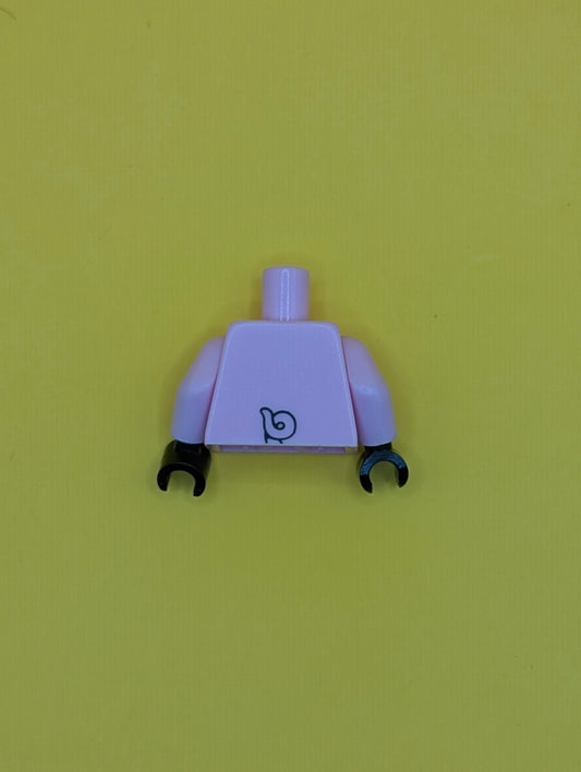Torso Stomach and Pig Tail on Reverse Pattern / Bright Pink Arms / Black Hands 973pb1787c01 Lego