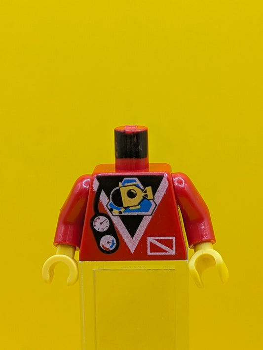 973px52c02 Torso Divers Submarine Logo Pattern / Red Arms / Yellow Hands Lego